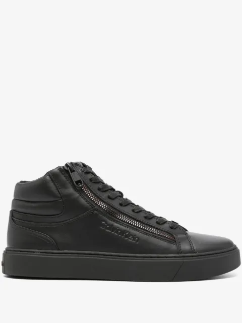 Calvin Klein logo-debossed leather sneakers