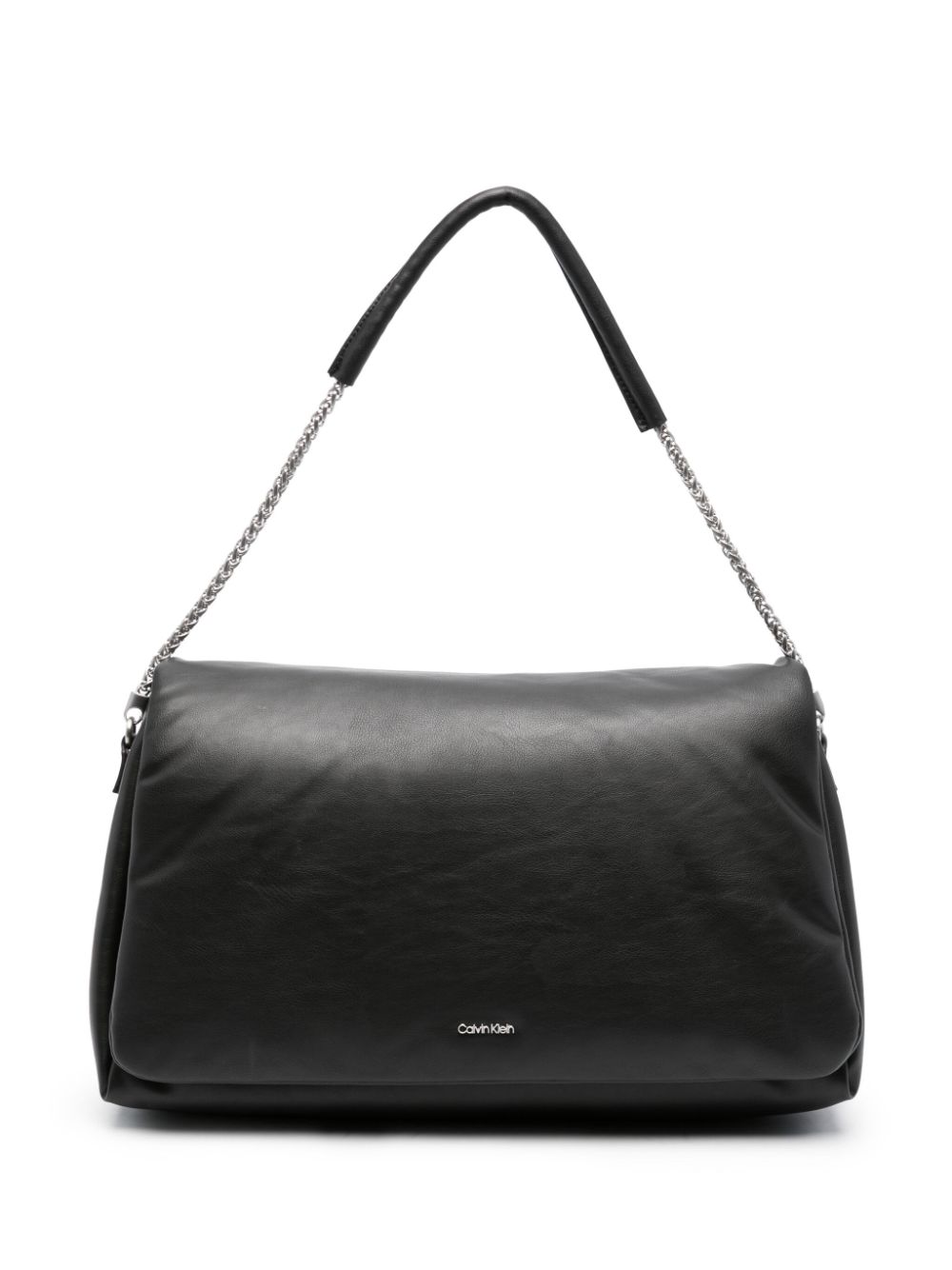 Calvin Klein Chain-link Puffer Shoulder Bag In Black