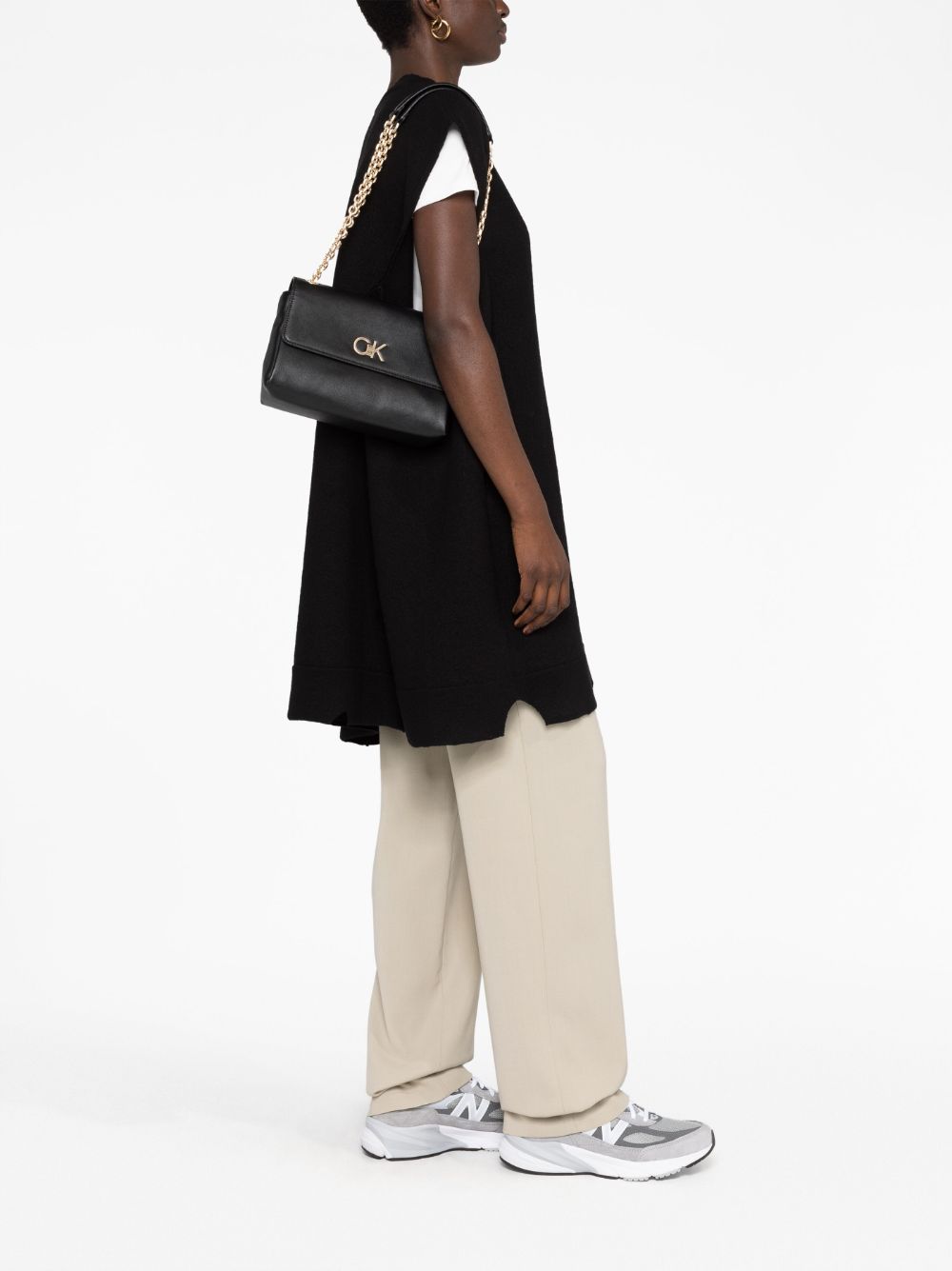 Shop Calvin Klein Logo Plaque Tote Bag In Black