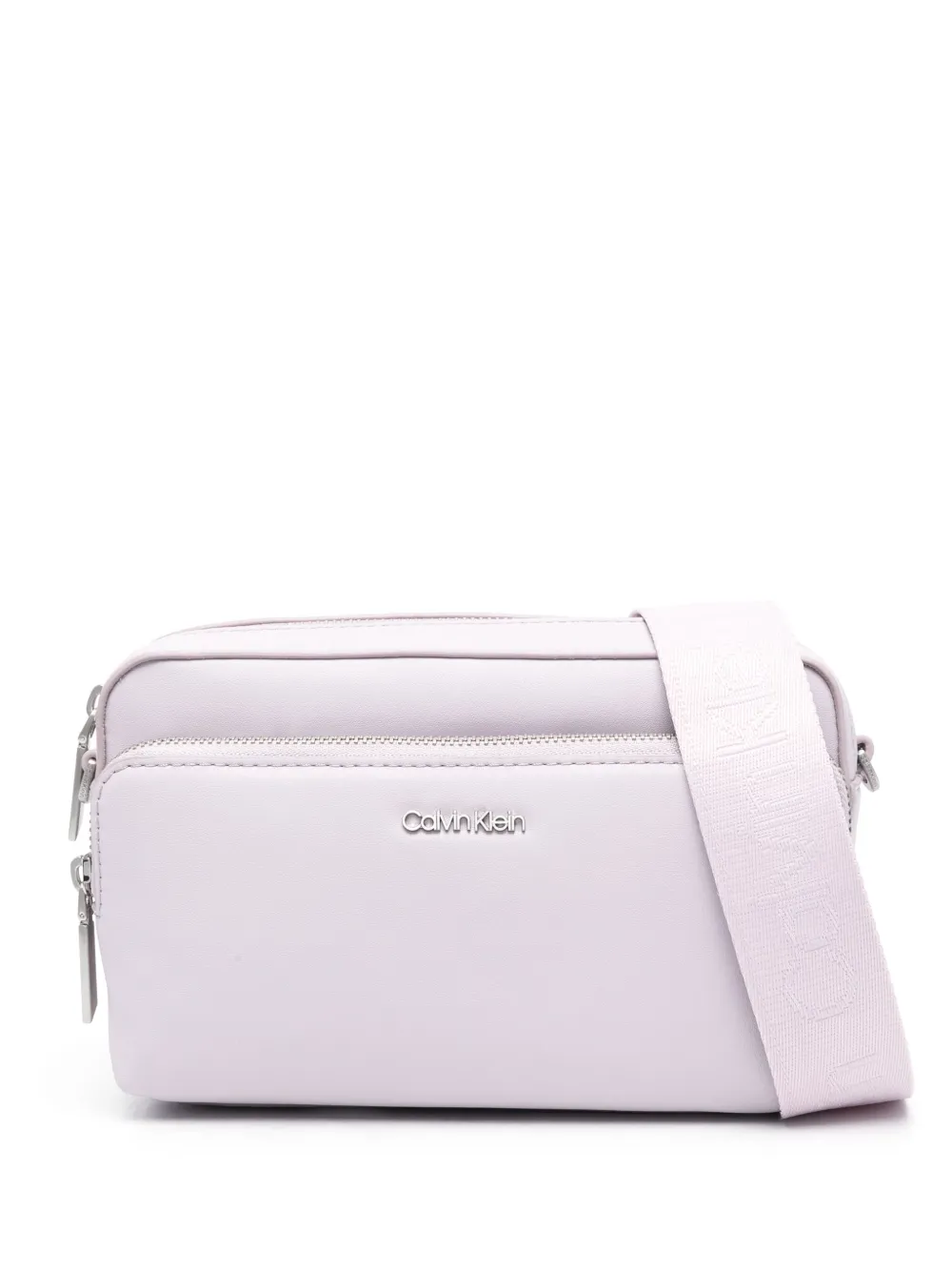 Calvin Klein Borsa a tracolla con placca logo - Viola