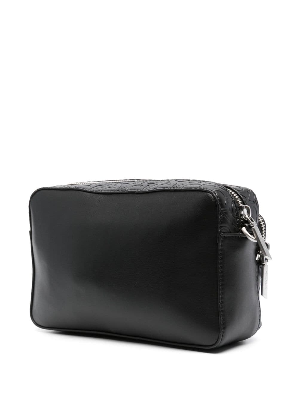 Shop Calvin Klein Debossed-logo Satchel Bag In Black