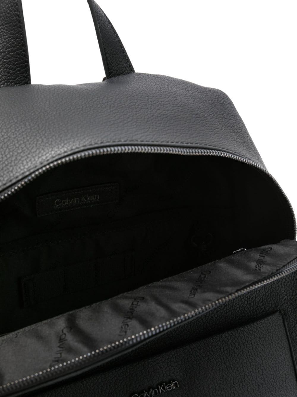 Shop Calvin Klein Diagonal Campus Faux-leather Backpack In Black