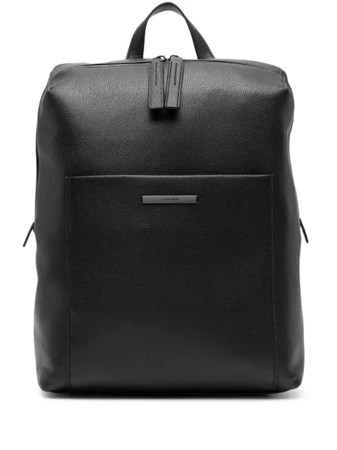 Calvin Klein logo-plaque faux-leather backpack