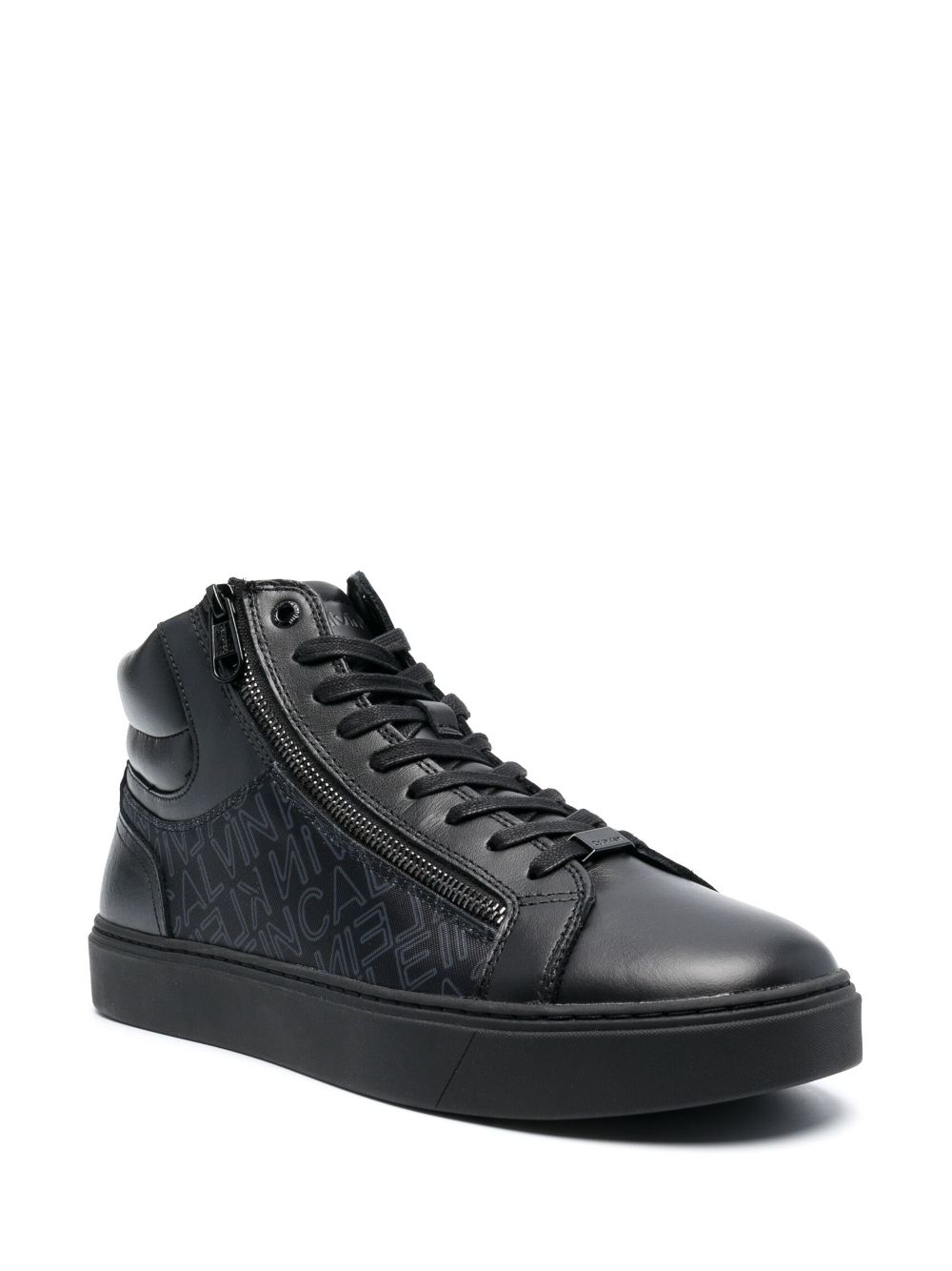 Image 2 of Calvin Klein logo-print high-top sneakers