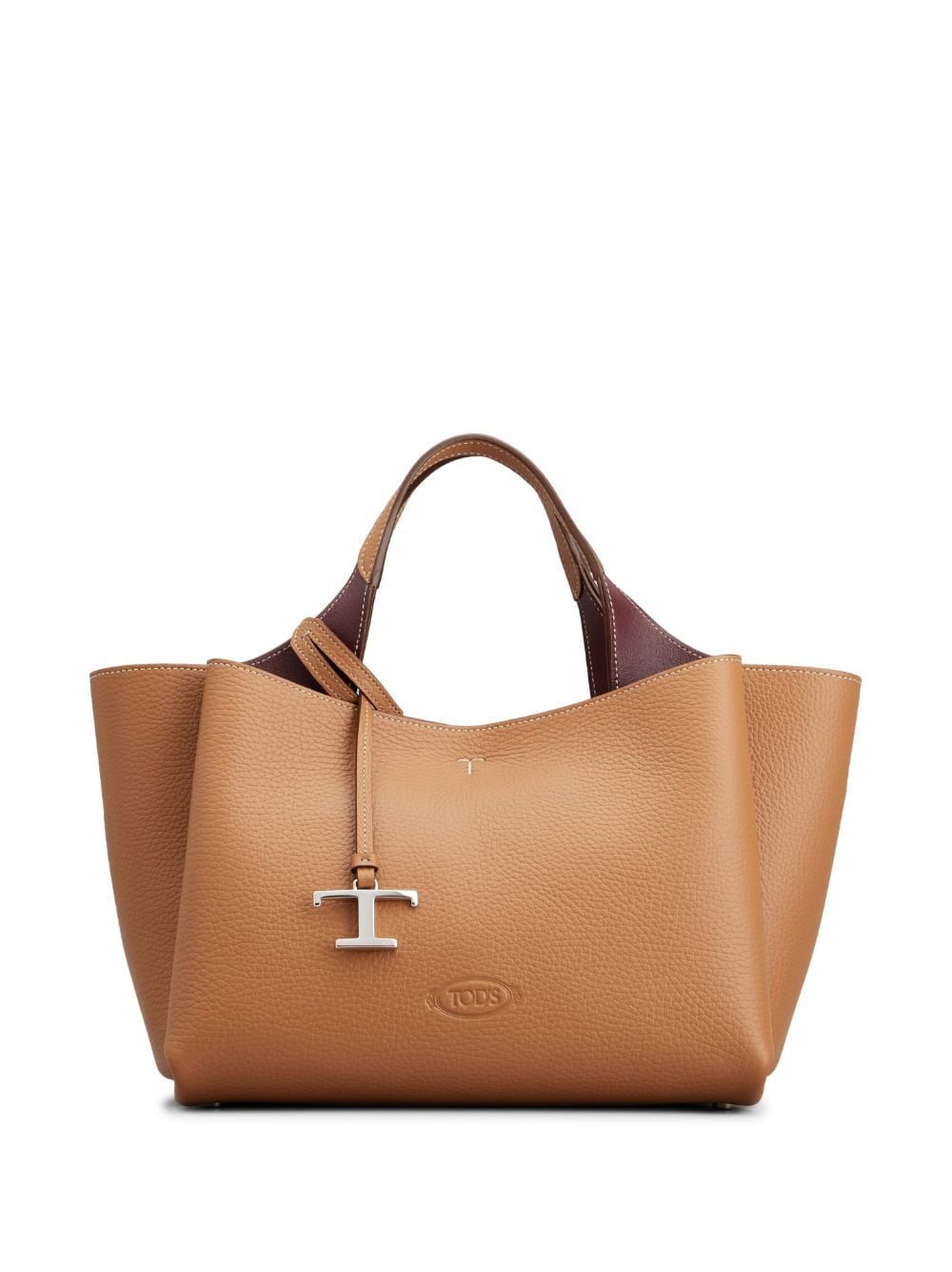 Tod's Logo-pendant Leather Shoulder Bag In Brown