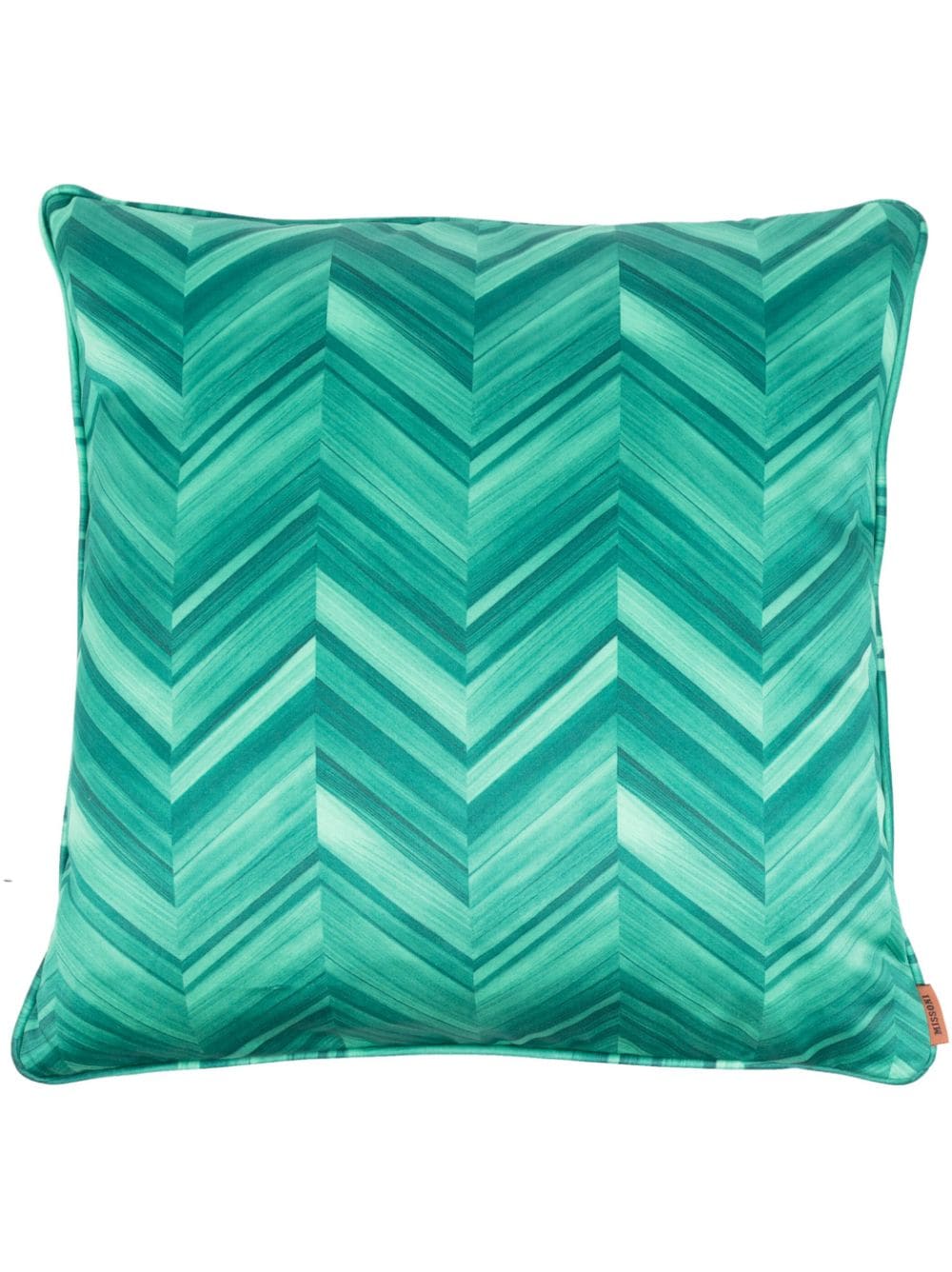 Missoni Zig-zag Print Cotton Cushion In Green