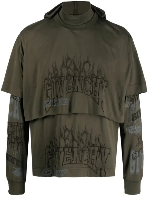 Givenchy hoodie a capas con logo bordado 
