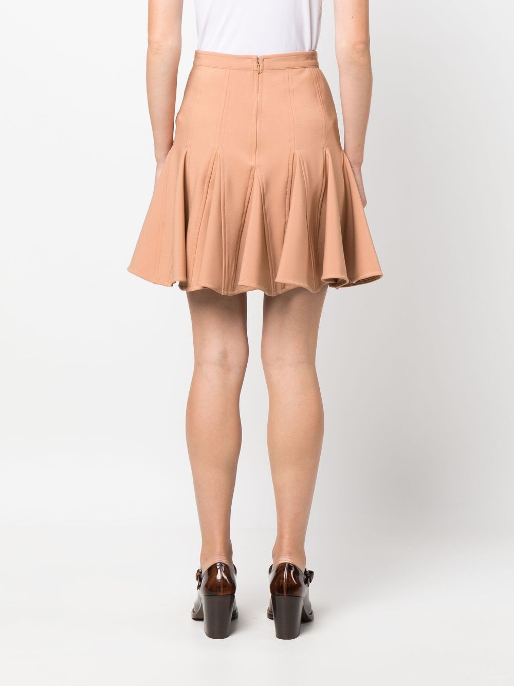 Shop N°21 Pleated-edge Stretch-design Skirt In Nude