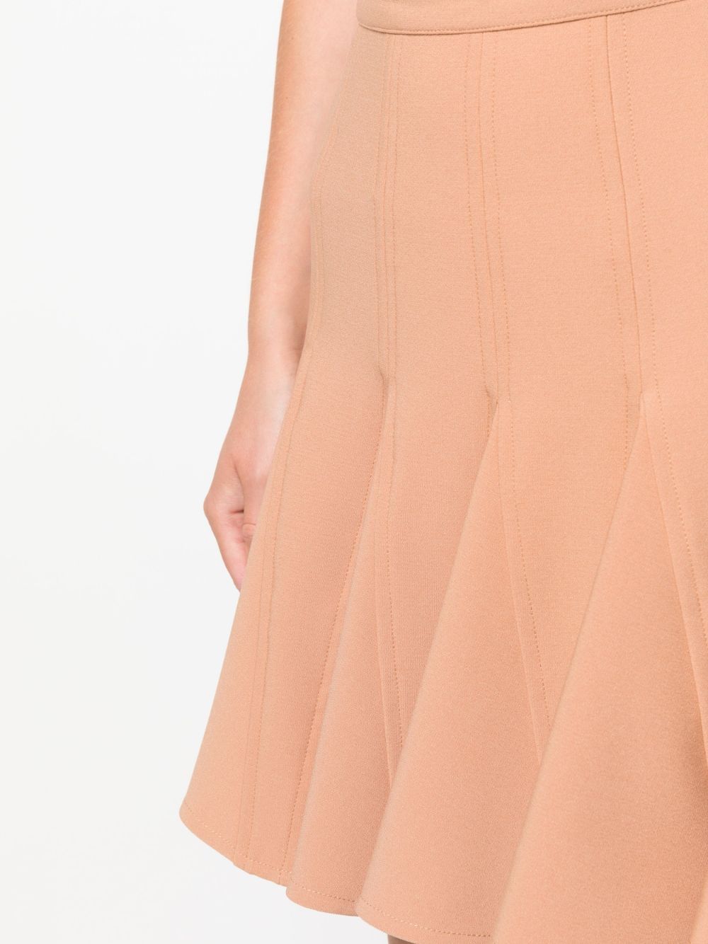 Shop N°21 Pleated-edge Stretch-design Skirt In Nude