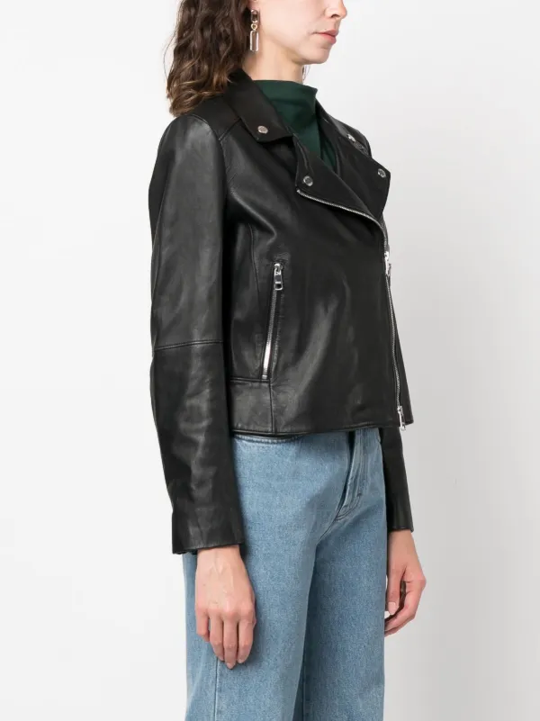 Boss leather biker outlet jacket