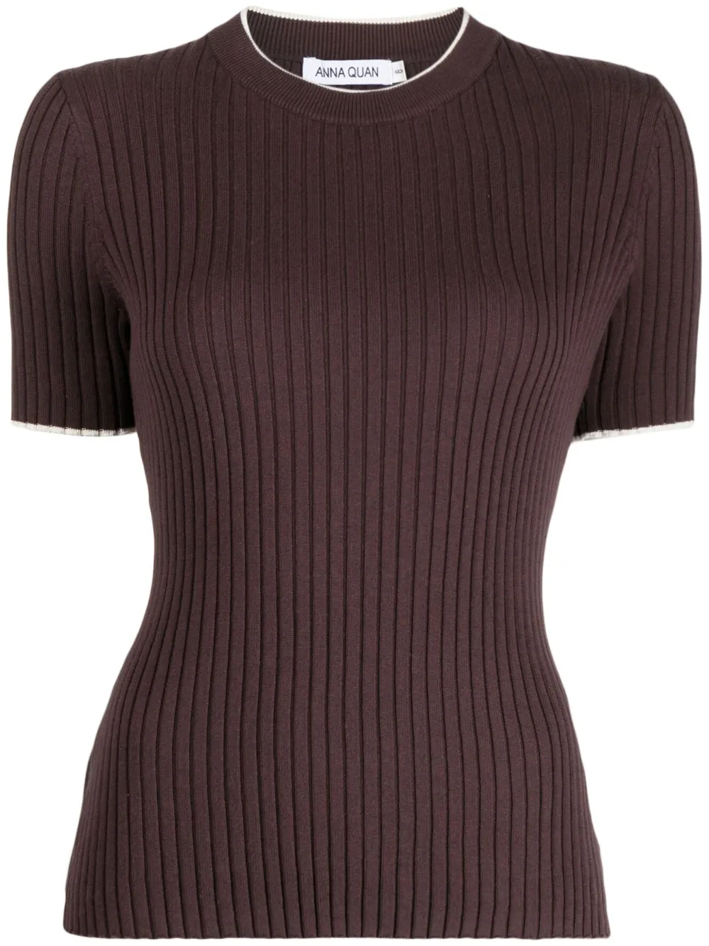 ANNA QUAN BEBE CONTRASTING-TRIM KNITTED TOP