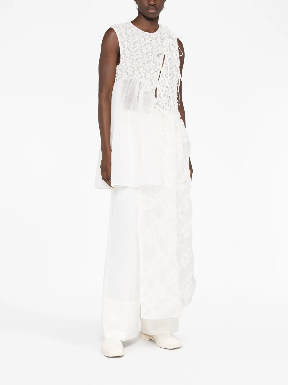 Cecilie Bahnsen Sandrine asymmetric overlay - Wit