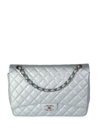 Pre-owned Chanel 2012 2.55 Flap Shoulder Bag In Silver