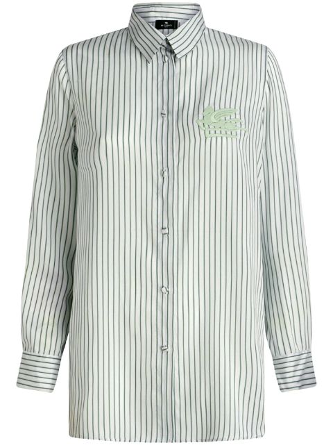 ETRO logo-embroidered striped shirt Women