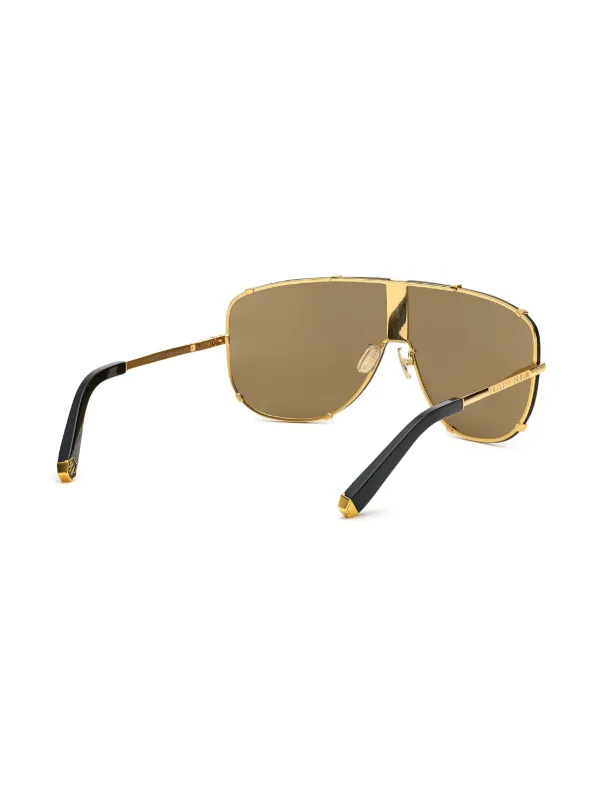Philipp Plein Eyewear Occhiali Da Sole Oversize Oro FARFETCH IT