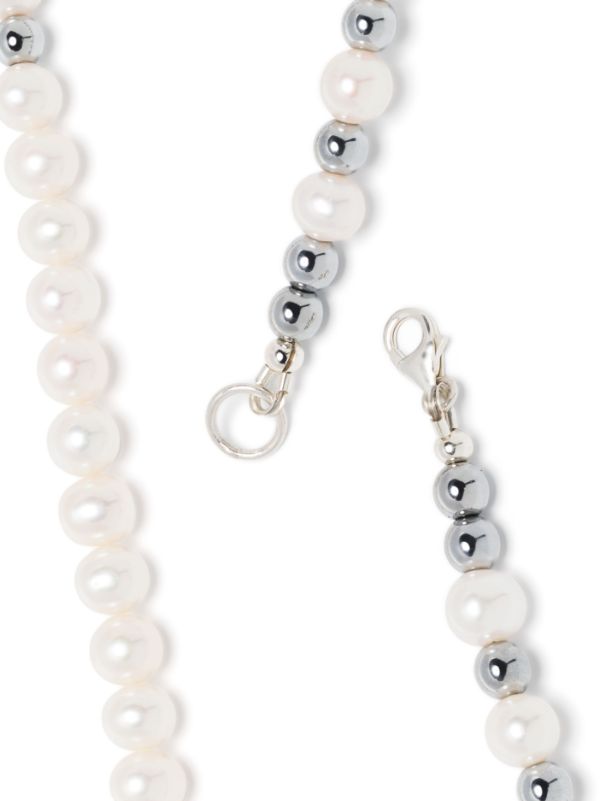 Hematite pearl deals necklace