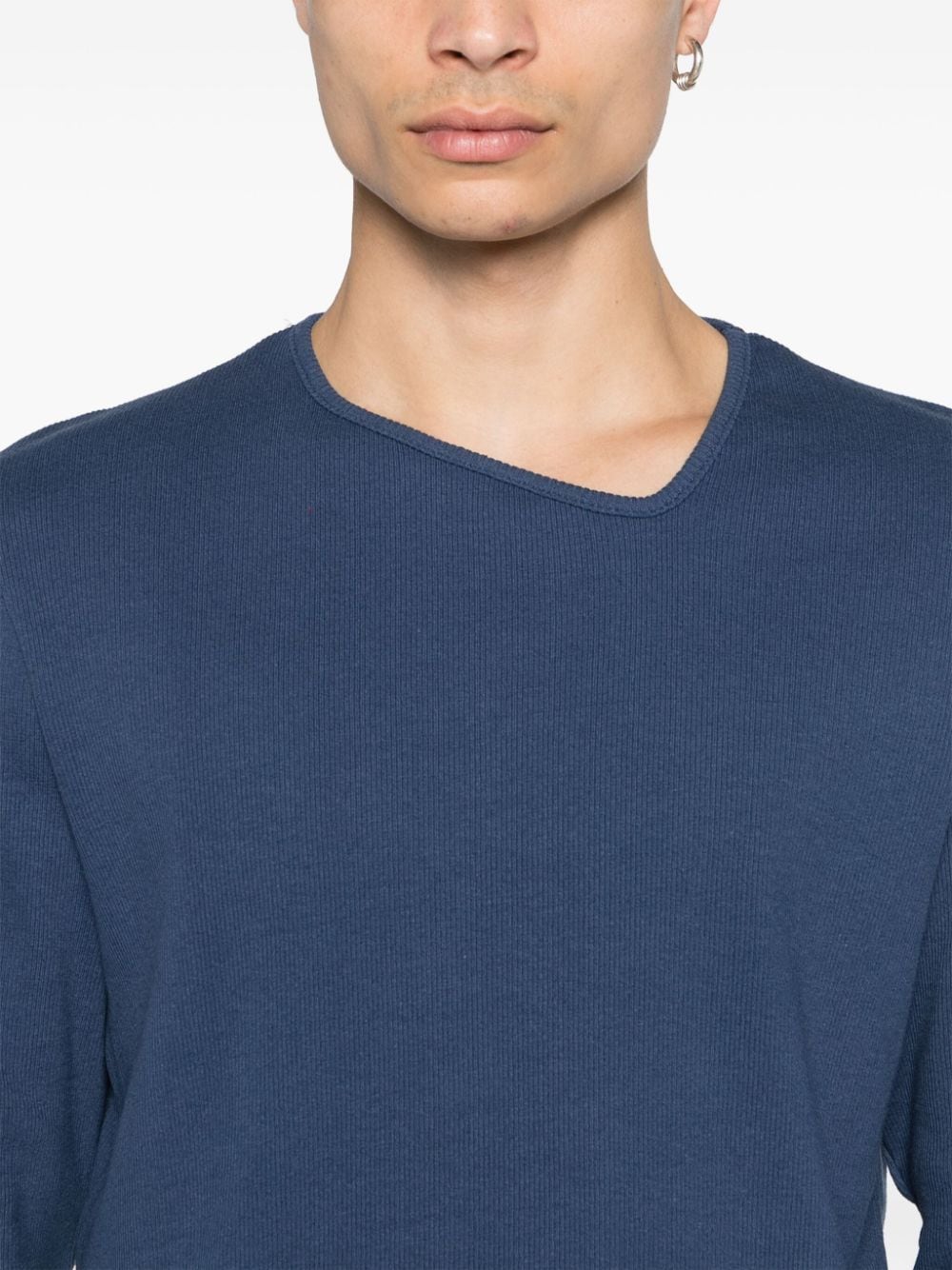 Shop Bianca Saunders Asymmetric-neck Cotton T-shirt In Blue