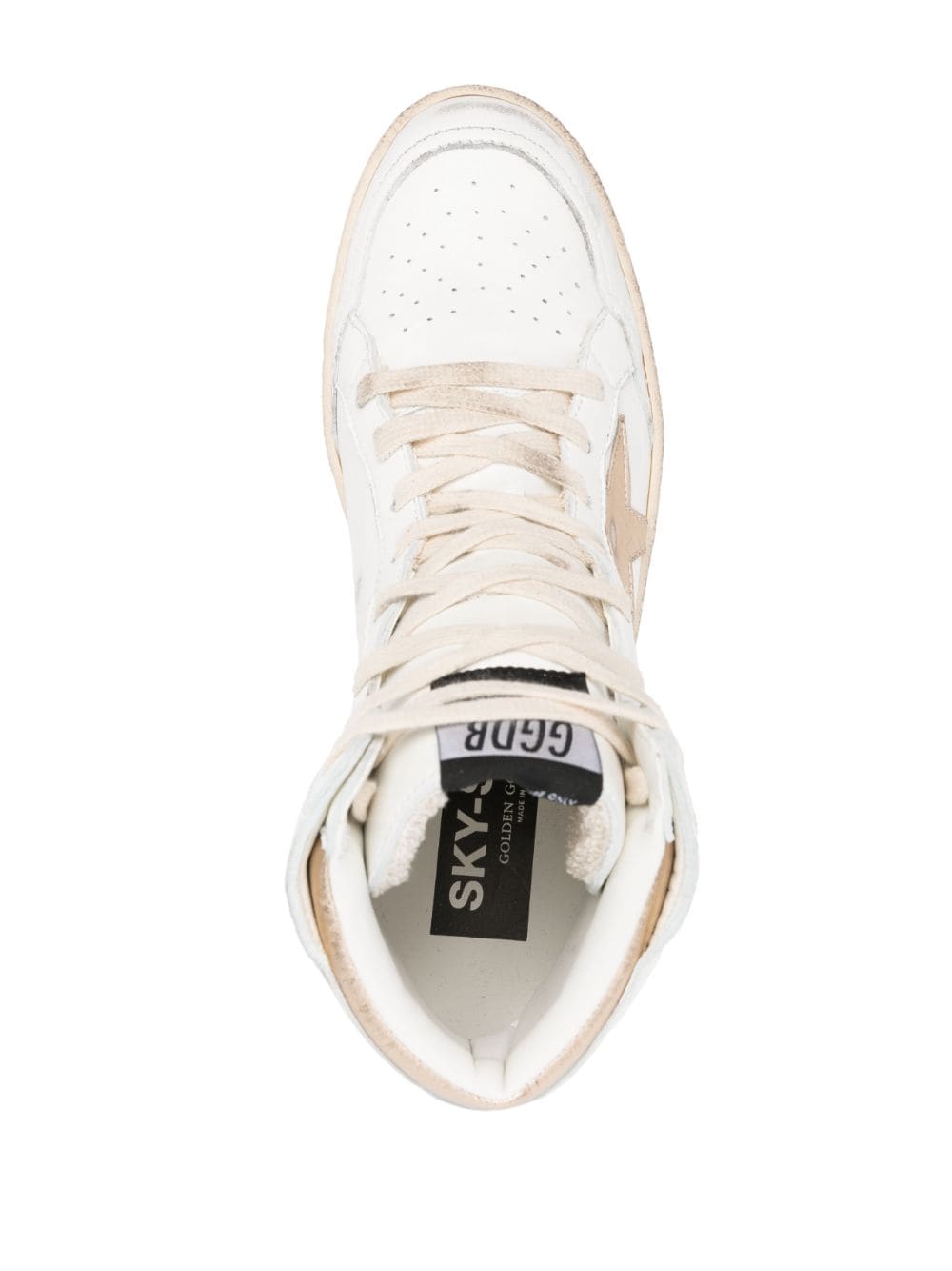 Shop Golden Goose Star-patch Lace-up Sneakers In White