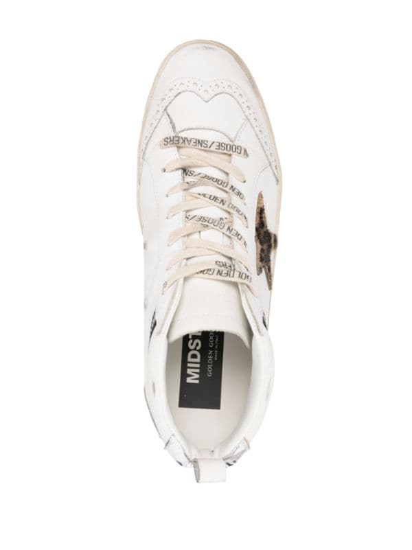 Golden Goose star-patch lace-up sneakers - White