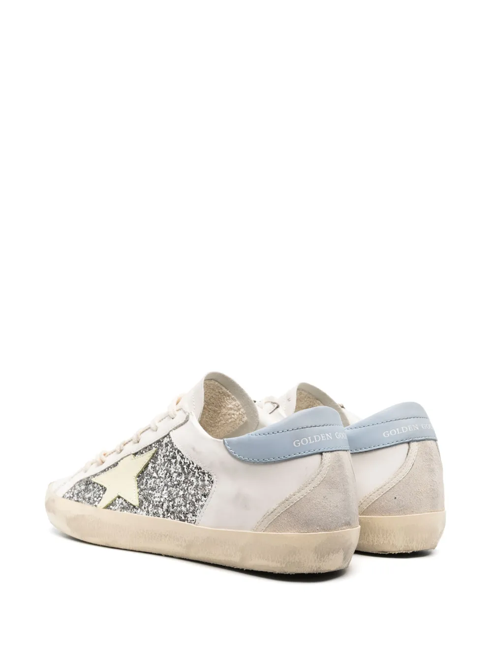 Golden Goose Super-star Glitter Bio Based Low Top Sneaker In White