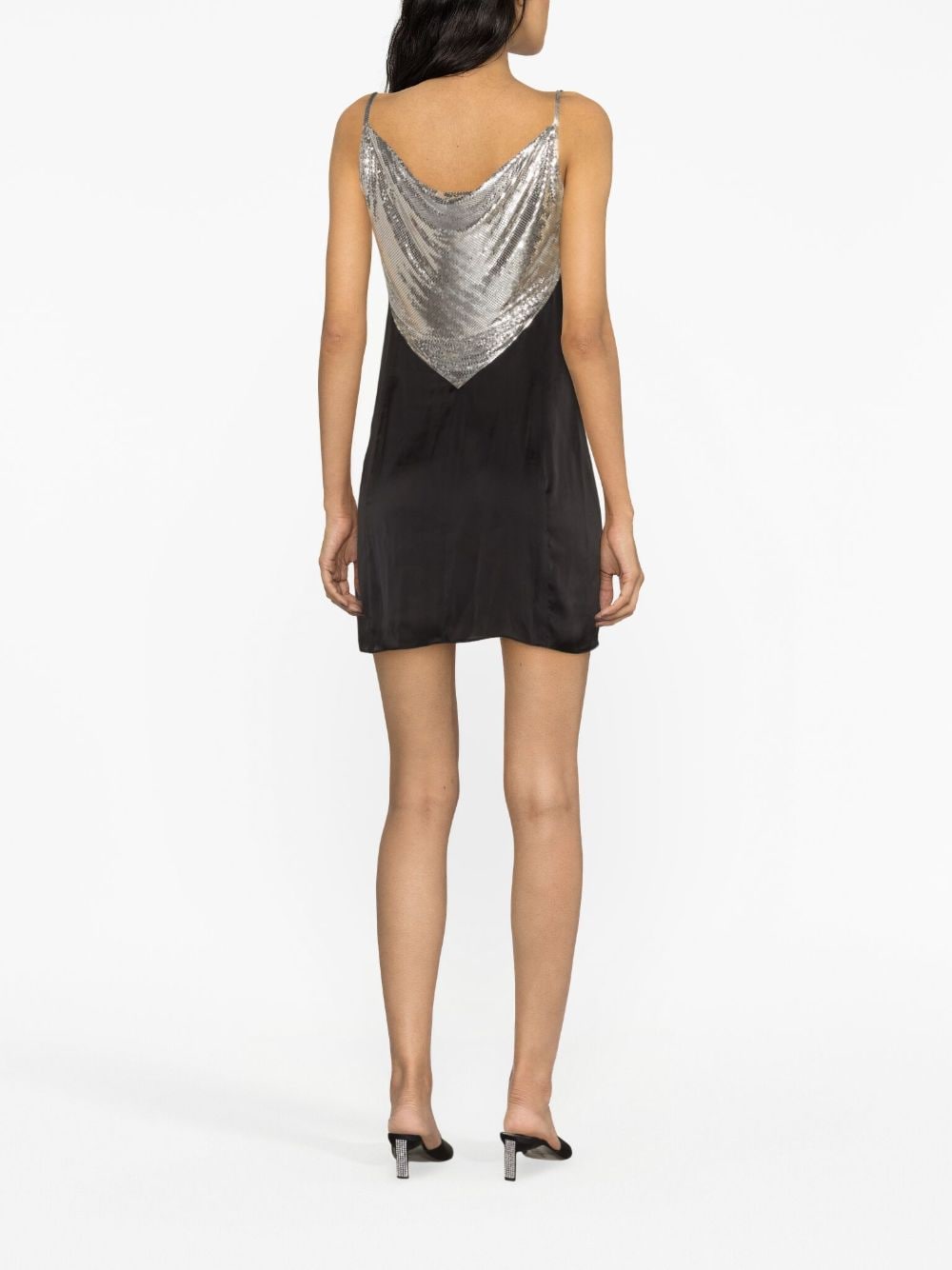 Shop Rabanne Mesh-panel Slip Minidress In Black