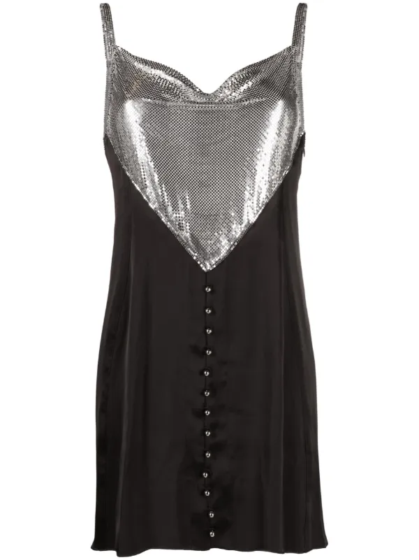 mesh panel slip dress Champagne Satin Mesh Maxi Dress