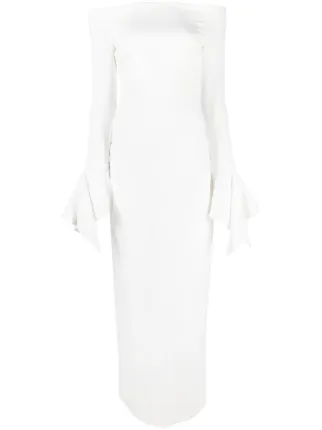 Solace London Amalie off-shoulder Maxi Dress | White | FARFETCH