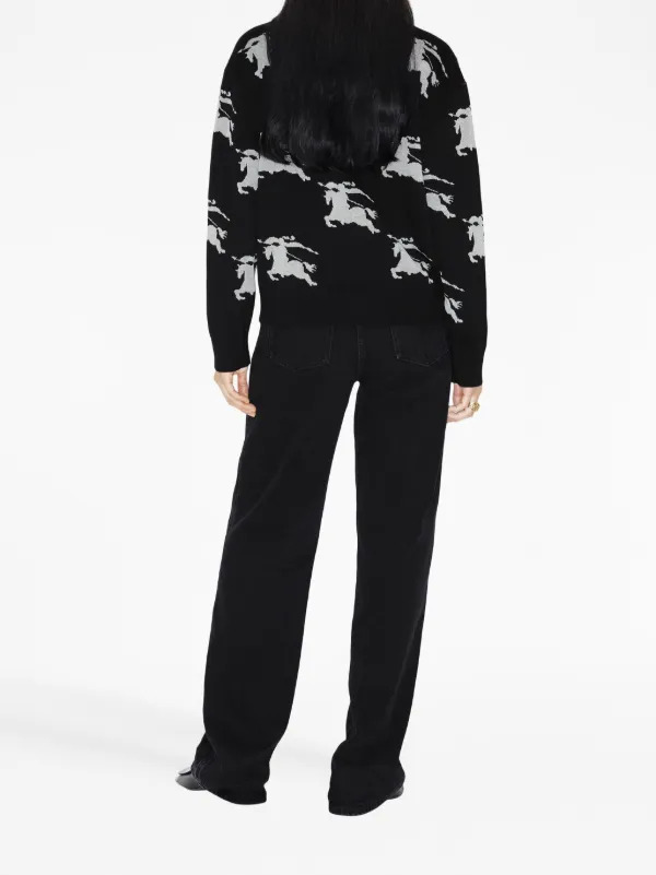 Burberry EKD intarsia-knit Cardigan | Black | FARFETCH