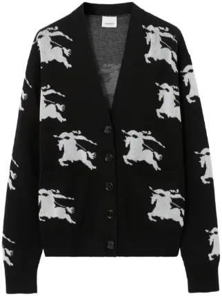 Burberry EKD intarsia-knit Cardigan | Black | FARFETCH