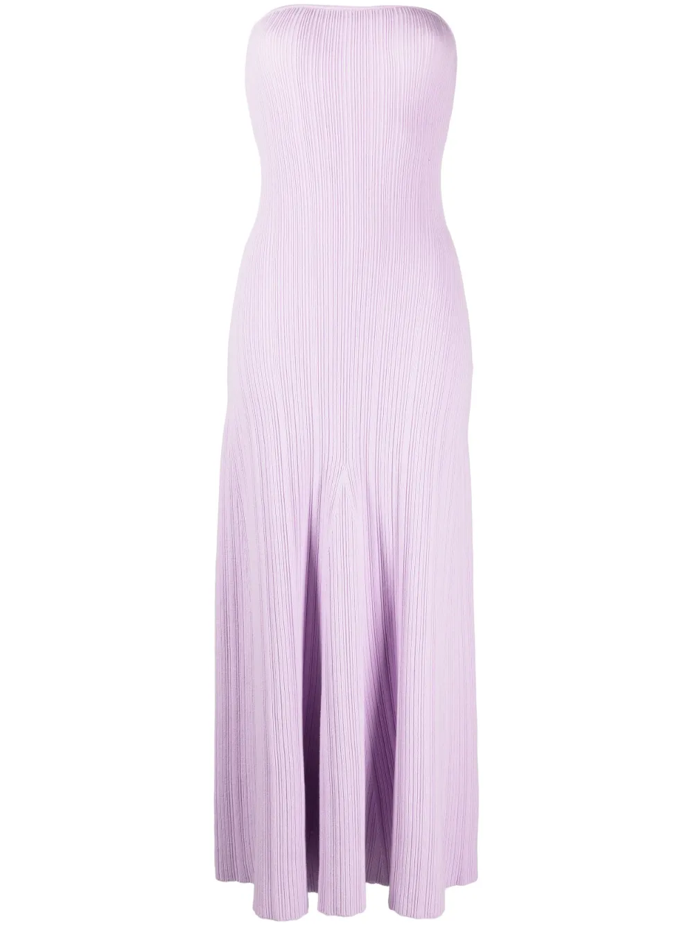 Anna Quan Camille Ribbed-knit Bandeau Dress In Purple