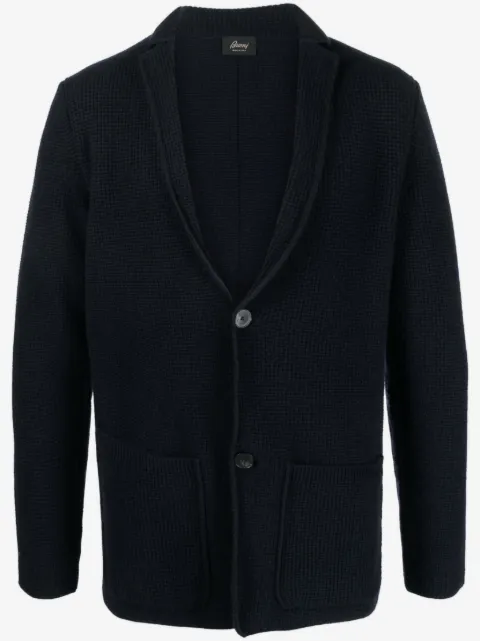 Brioni waffle-knit button-up cardigan