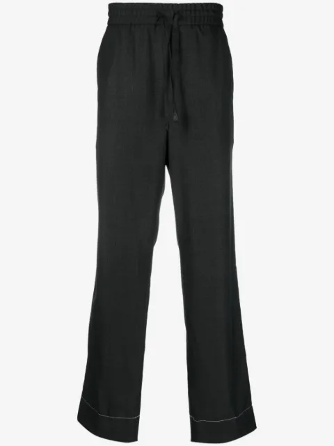 Brioni drawstring-waist wool trousers