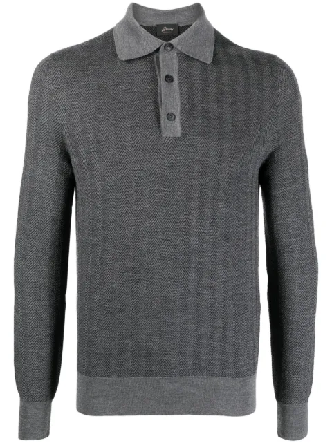 Brioni long-sleeve wool polo shirt