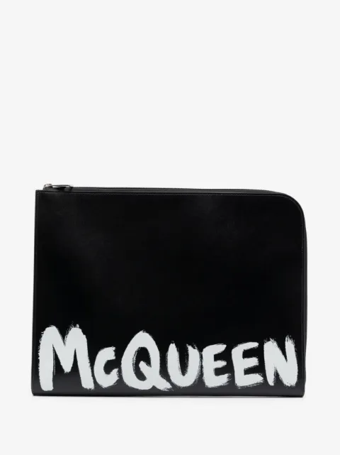 Alexander McQueen Graffiti logo-print clutch