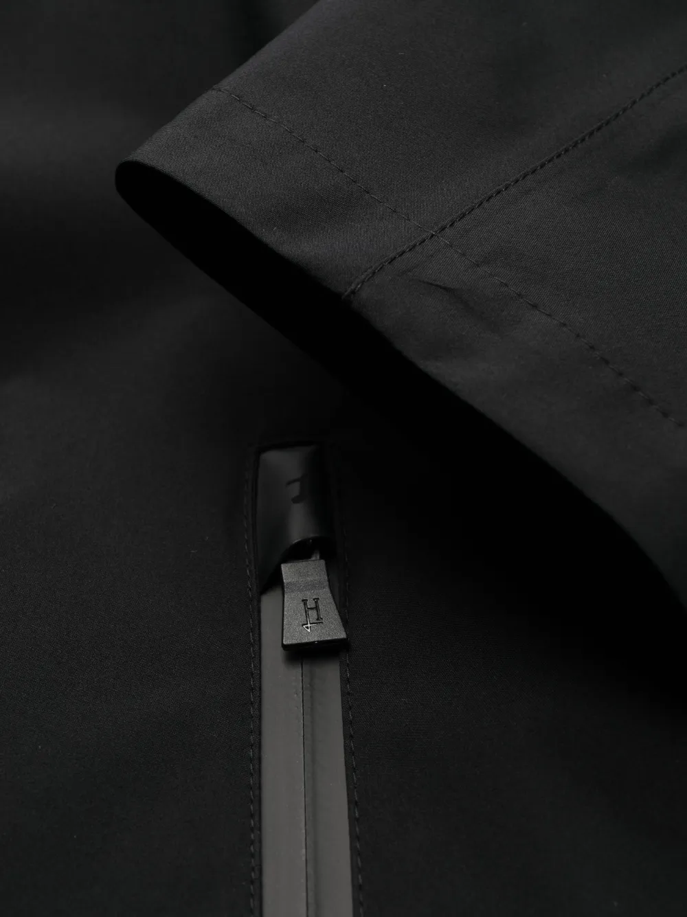 Herno Hooded Zip-fastening Coat In Black