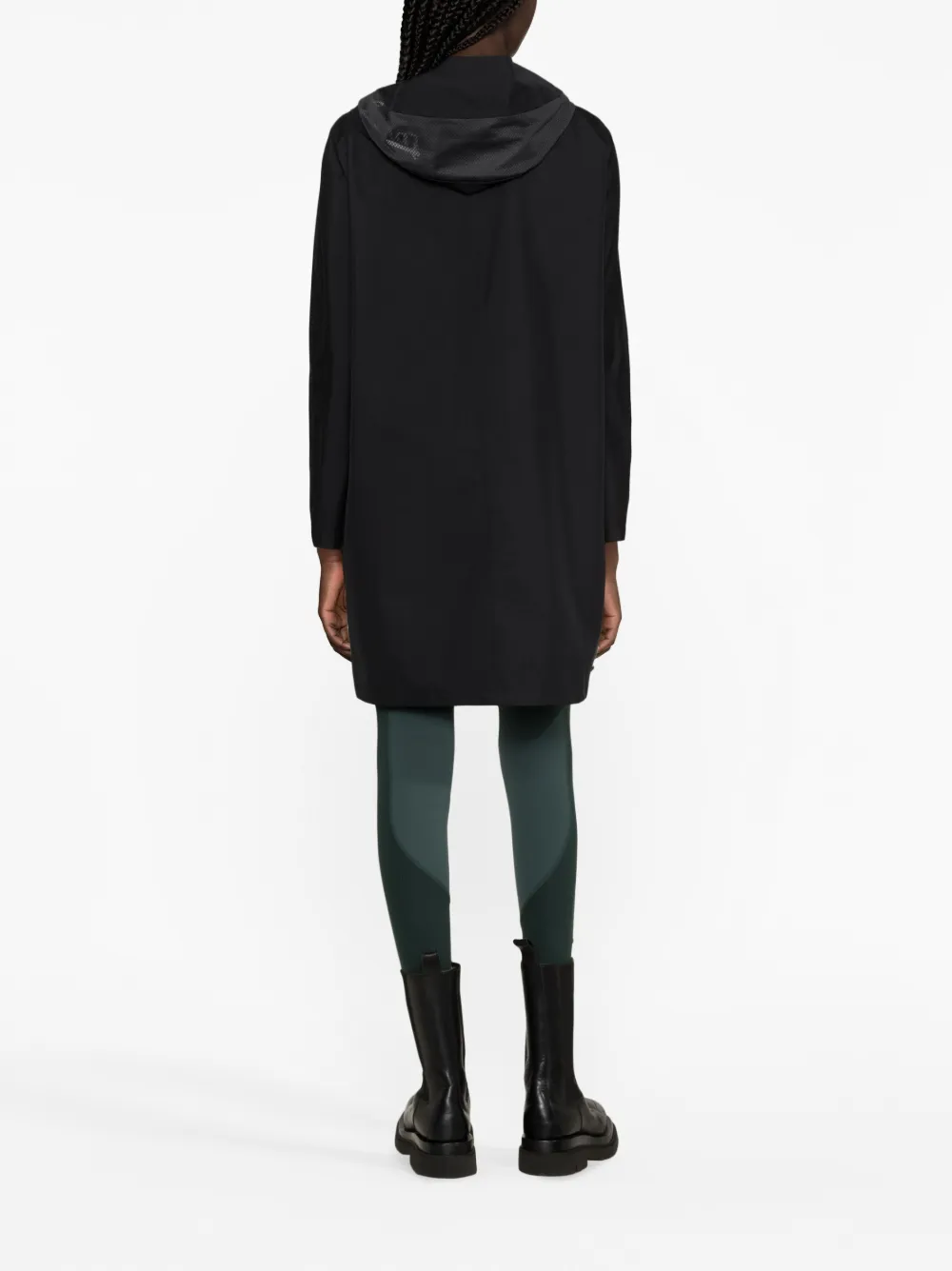 Herno Hooded Zip-fastening Coat In Black