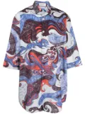 LEMAIRE Angkasapura graphic-print shirt - Blue