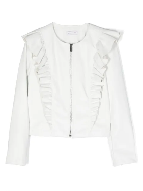 Monnalisa zip-up ruffled sweatshirt 