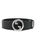 Gucci Blonde wide leather belt - Black