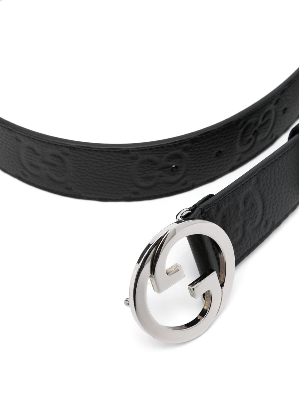 Gucci Blonde wide leather belt - Black