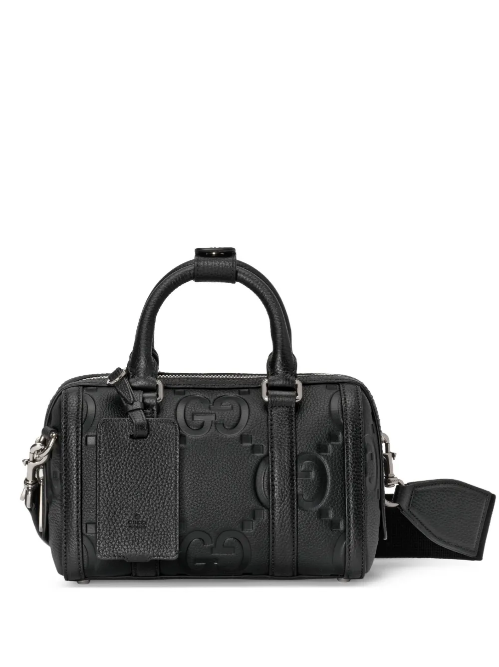 Gucci Jumbo GG Mini Duffle Bag Black in Jumbo GG Leather with