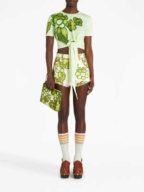 *ETRO* プリントデニムショートパンツ ETRO Berryプリント デニムショートパンツ | グリーン | FARFETCH JP