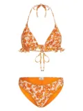 ETRO Berry-print triangle bikini - Orange