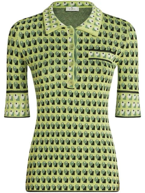 ETRO polo con motivo geométrico