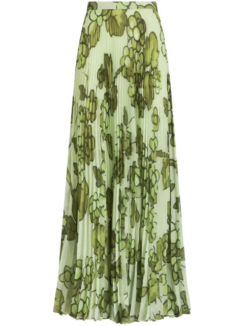 ETRO Berry-print pleated maxi skirt