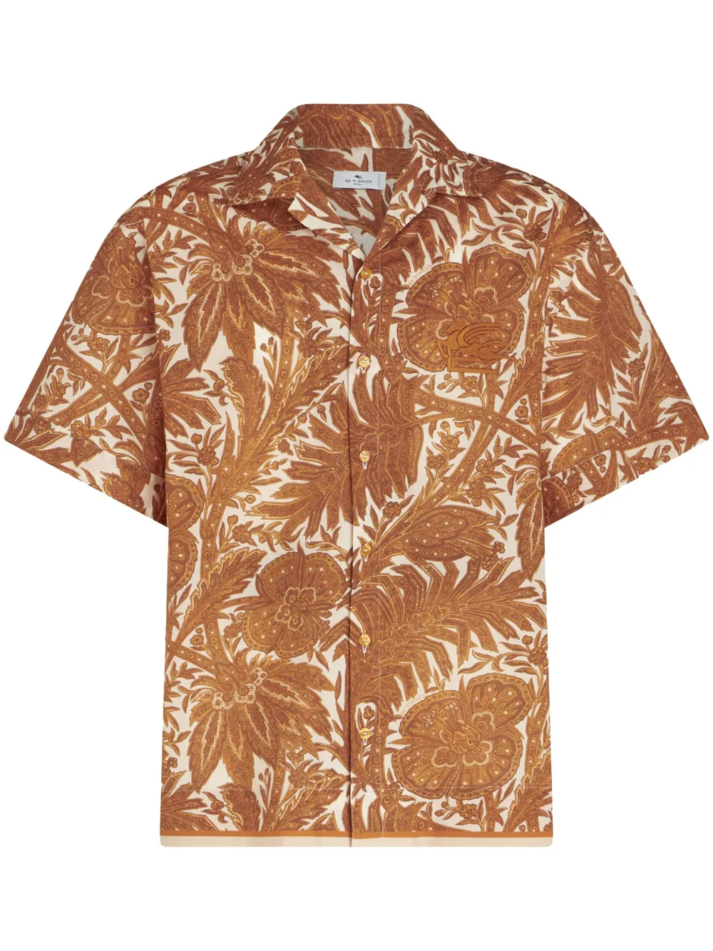 ETRO logo-embroidered cotton shirt | Neutrals | Image 1