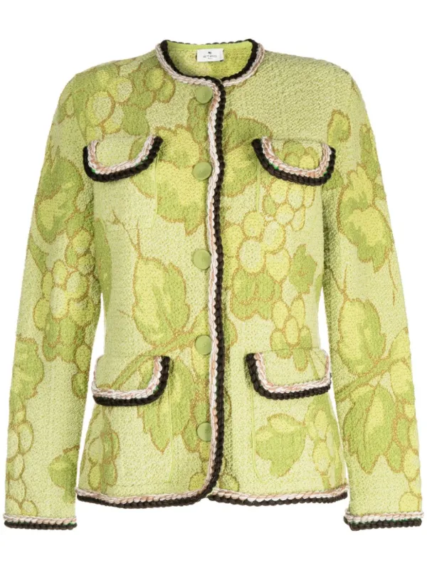 ETRO Classic button up Tweed Jacket Farfetch