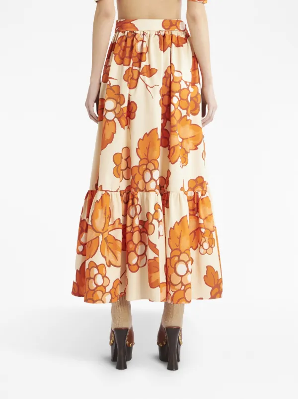 ETRO Gonna graphic print Skirt Orange FARFETCH CA