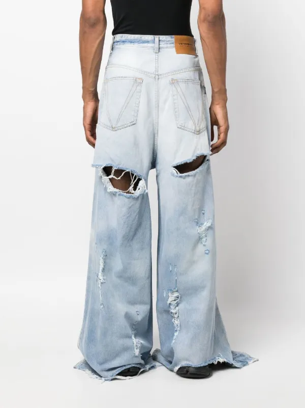 VETEMENTS Distressed wide leg Jeans Farfetch