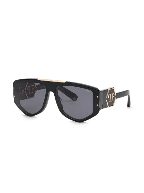 Philipp Plein Rectangular logo-plaque sunglasses PACAMES0173PXV086N - 1